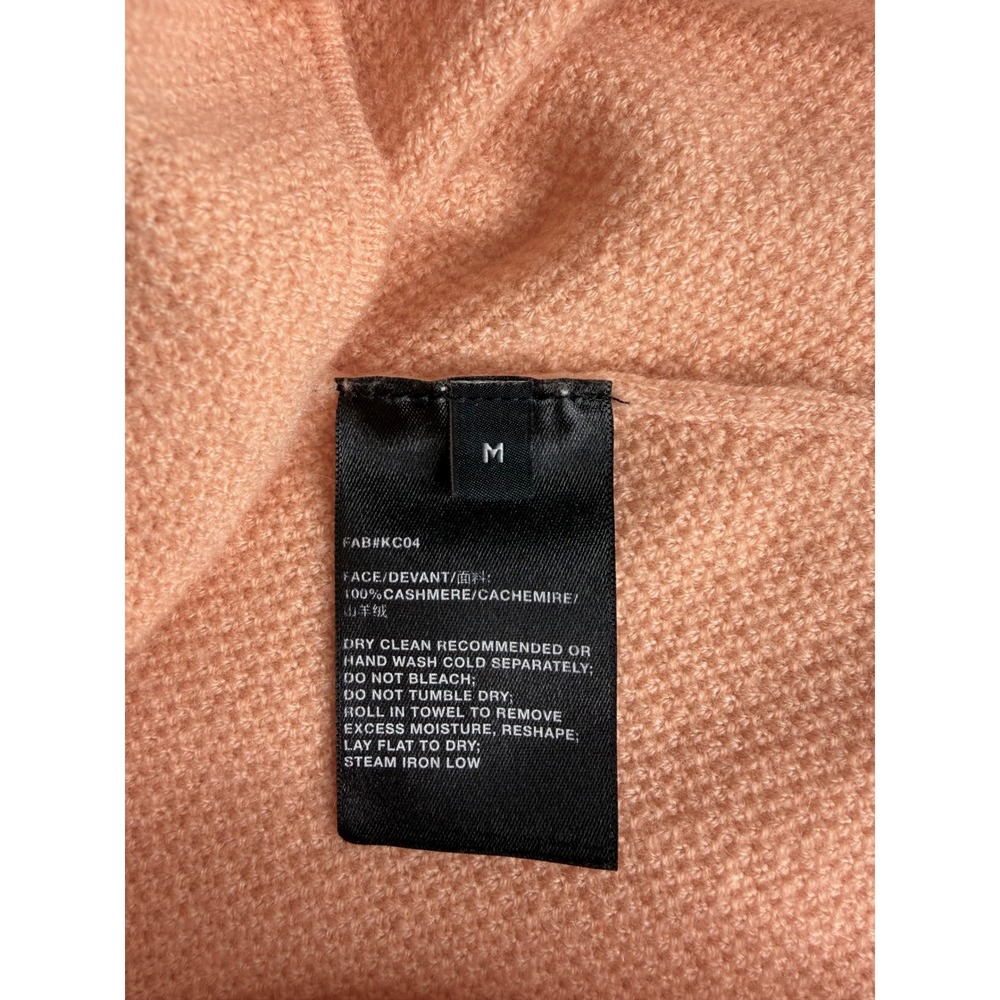 Lafayette 148 New York Peach 100% Cashmere Honeycomb Knit Sweater Size M KC04 - Picture 4 of 6